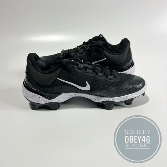 Nike Alpha Huarache Elite 4 Low MCS Black/White FD6221-003 Mens Size 10 - Picture 4 of 6